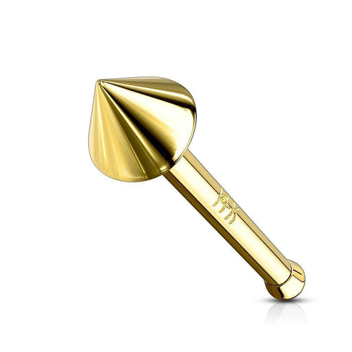 14kt Gold Spike Nose Bone 20G