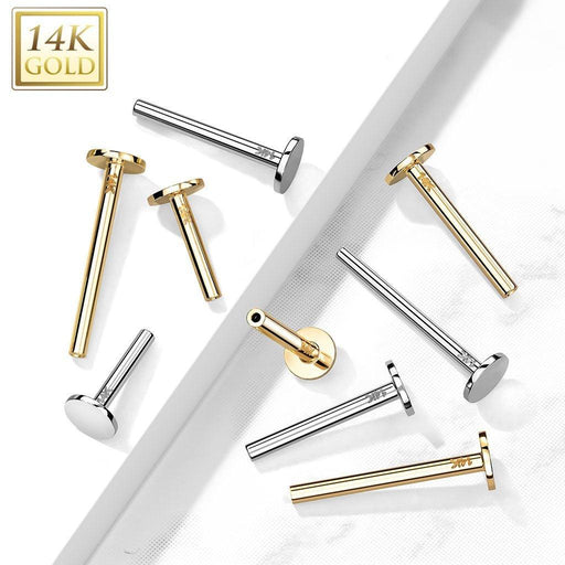 14kt Gold Threadless Labret Bar