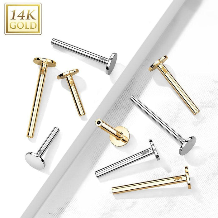 14kt Gold Threadless Labret Bar