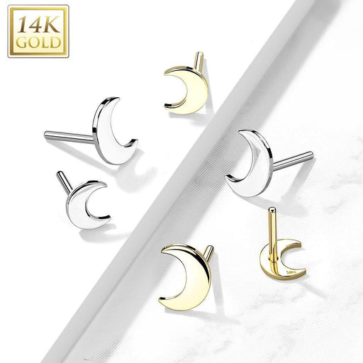 14kt Gold Threadless Moon Top