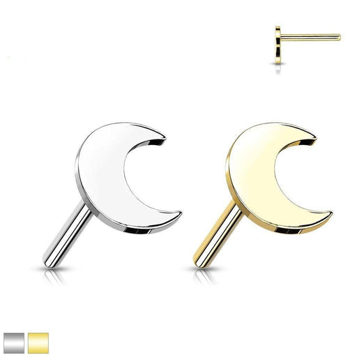 14kt Gold Threadless Moon Top