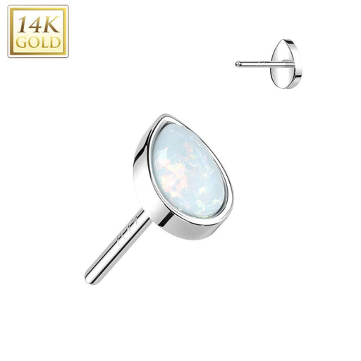 14kt Gold Threadless Opal Drop Top