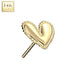 14kt Gold Threadless Pinched Heart Top