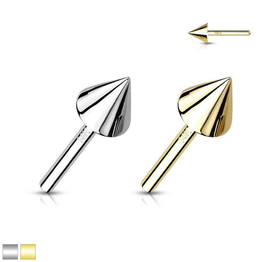 14kt Gold Threadless Spike Top