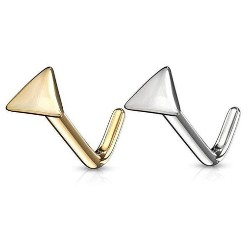 14kt Gold Triangle Nose L Bend 20G