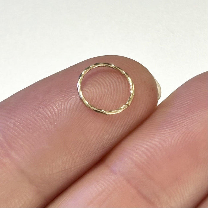 14kt Gold Twisted Nose Ring 22G 8mm
