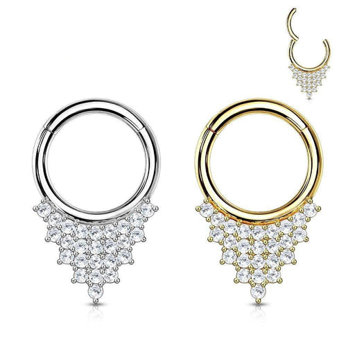 14kt Gold Waterfall Hinged Ring 16G