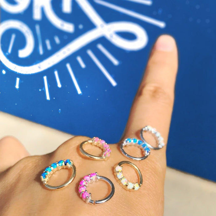 14kt Yellow Gold 5 Opal Ring 16G 8mm