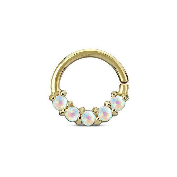14kt Yellow Gold 5 Opal Ring 16G 8mm