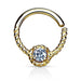 14kt Yellow Gold Braided Gem Ring 16G 9mm