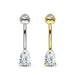 14kt Yellow Gold Gem Drop Belly Bar 14G
