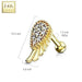14kt Gold Angel Wing Cartilage Bar 16G 6mm-My Body Piercing Jewellery