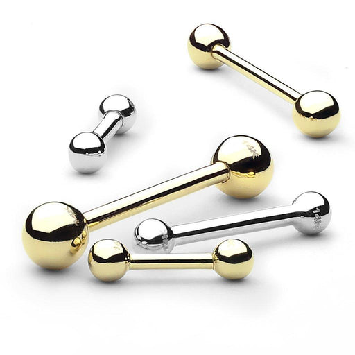 14kt Gold Cartilage Barbell 16G-My Body Piercing Jewellery