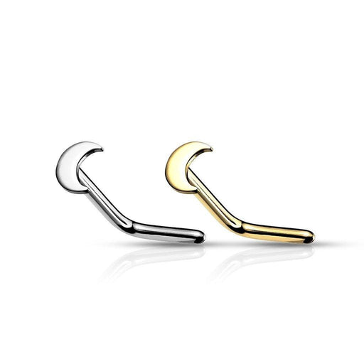 14kt Gold Crescent Nose L Bend 20G-My Body Piercing Jewellery