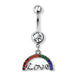 Pride Love Rainbow Belly Bar 14G-My Body Piercing Jewellery