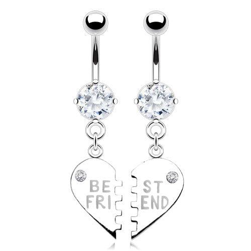 2pc Best Friend Belly Bar Set 14G