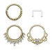 3pc Twist Rings and Retainer 16G