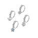 4pc Nose Ring 20G Anchor & Flower