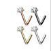 4pc Prong Gem Nose L Bend and Retainer 20G