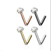 4pc Prong Gem Nose L Bend and Retainer 20G