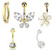 5pc Flower Butterfly Belly Bar Value Pack