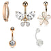 5pc Flower Butterfly Belly Bar Value Pack