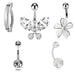 5pc Flower Butterfly Belly Bar Value Pack
