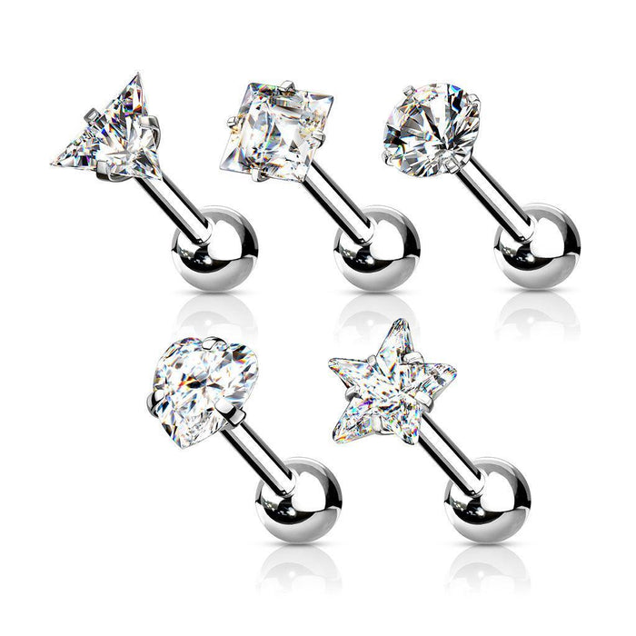 5pc Mixed Gem Cartilage Bar Value Pack 16G