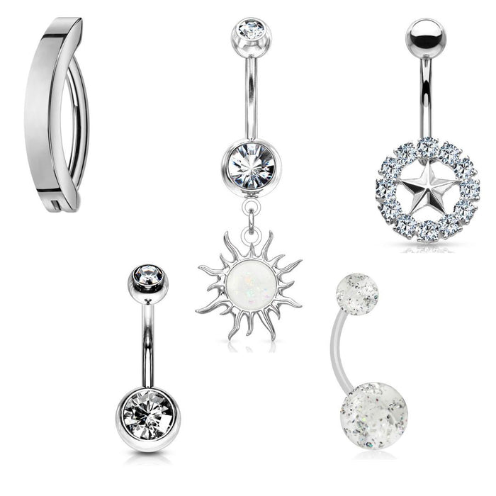 5pc Star Sunburst Belly Bar Value Pack