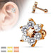 6 Gem Flower Cartilage Bar 16G