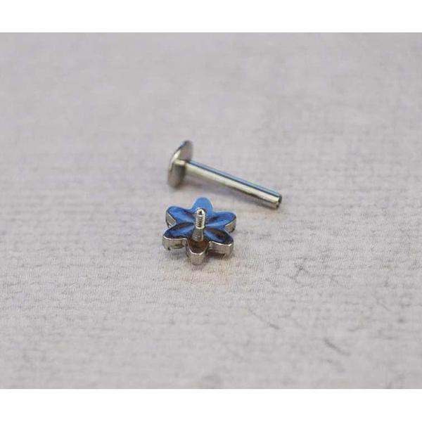 7 Gem Flower Labret 16G