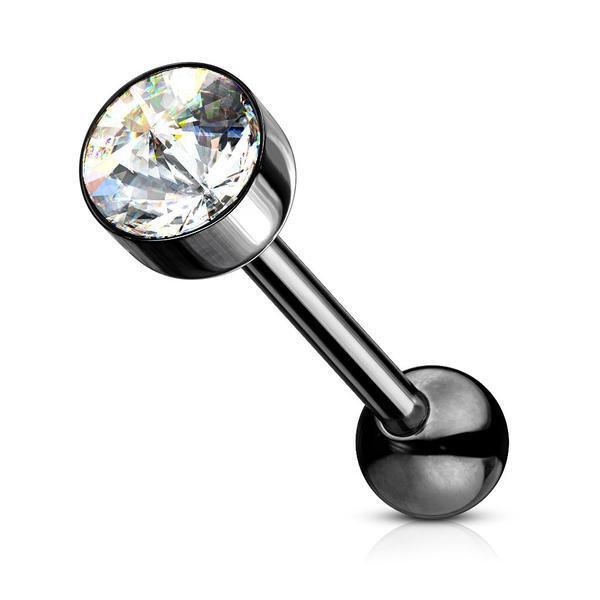 7mm Gem Top Tongue Bar 14G