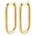 Gold hoop earrings on a white background