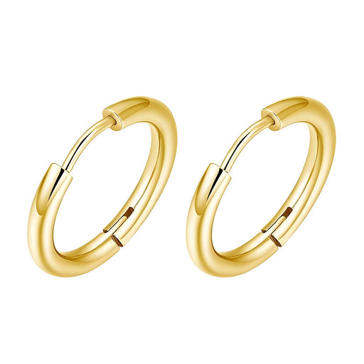 gold Earring hoops on white background