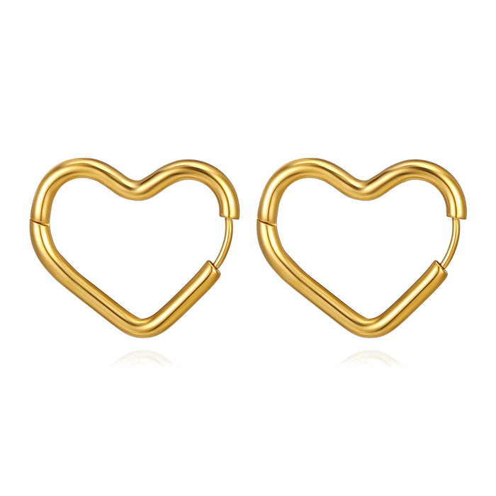 18kt Gold Plated Heart Huggies Earrings