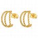 Pair of gold hoop earrings on a white background