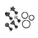 8pc Cartilage Bar and Ring Pack 16G