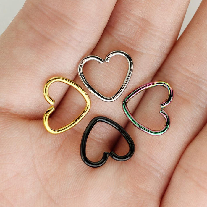 8pc Heart Ring 16G Value Pack