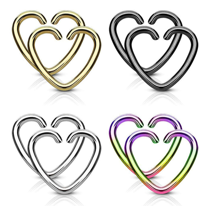 8pc Heart Ring 16G Value Pack