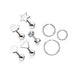 8pc Cartilage Bar and Ring Pack 16G-My Body Piercing Jewellery