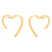 Gold heart-shaped earrings on a white background
