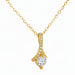 Gold necklace with a pendant on a white background
