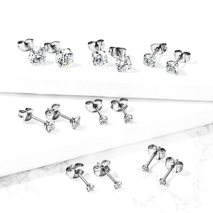 .925 Sterling Silver Stud Earrings Pair
