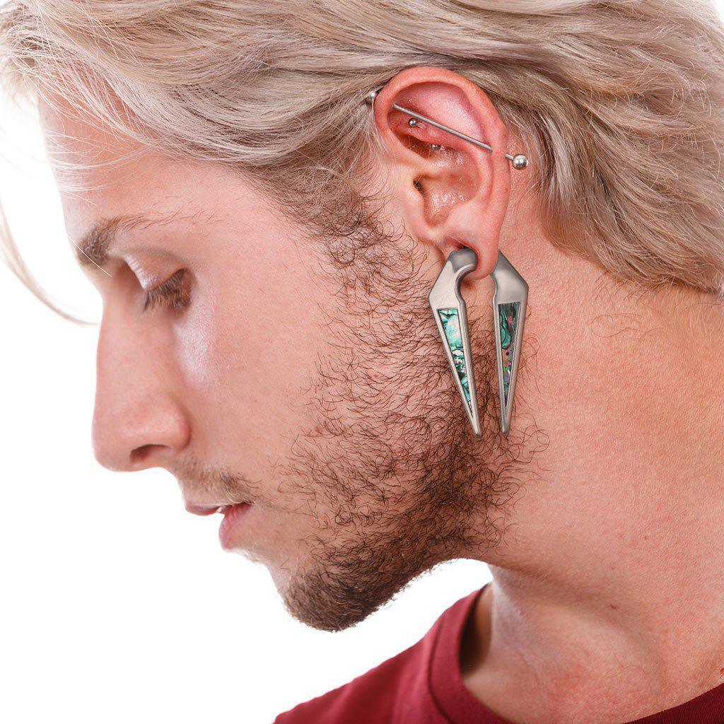 Abalone Steel Ear Weight PAIR