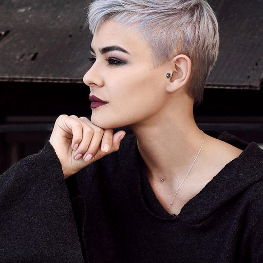 Antique Silver Gem Rose Cartilage Bar