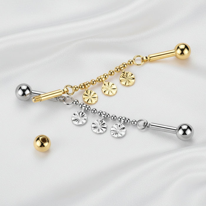 Flower Disc Connector Industrial Bar 14G