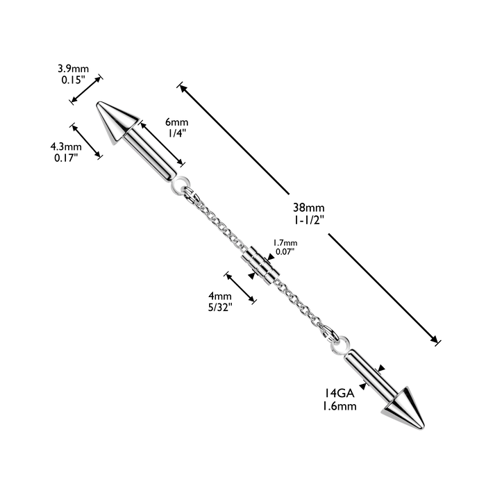 Disc Connector Spike Industrial Bar 14G