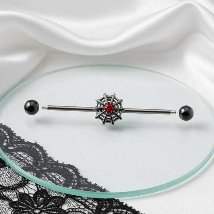 Red Gem Spider Web Industrial Bar