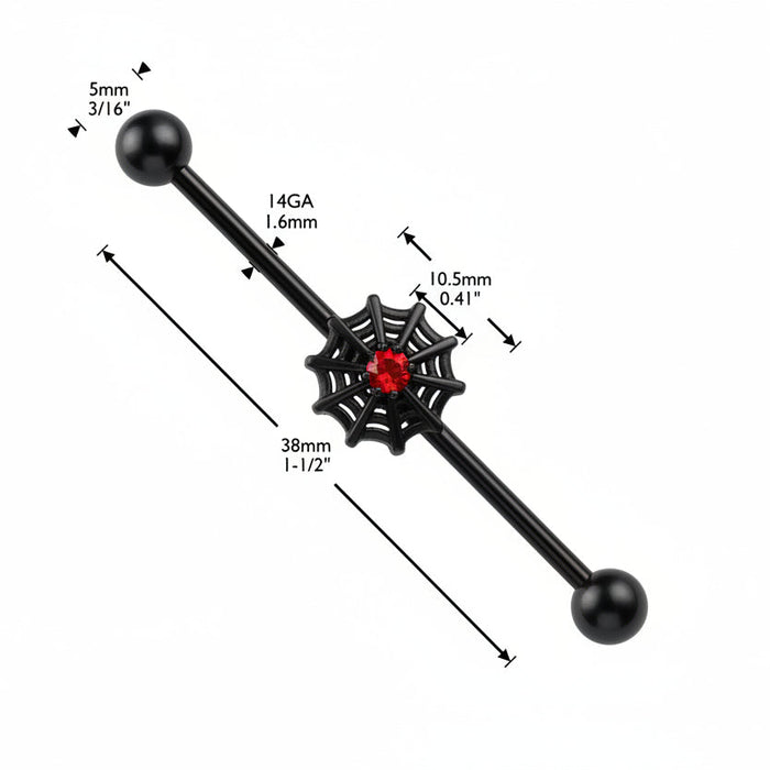 Red Gem Spider Web Industrial Bar