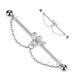 Gem Bee Chain Industrial Bar – Silver 316L Surgical Steel with CZ Gem Bee and Double Chain Loops for Industrial Piercings